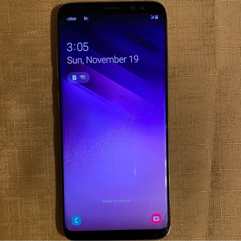 Samsung Galaxy S8 phone with case